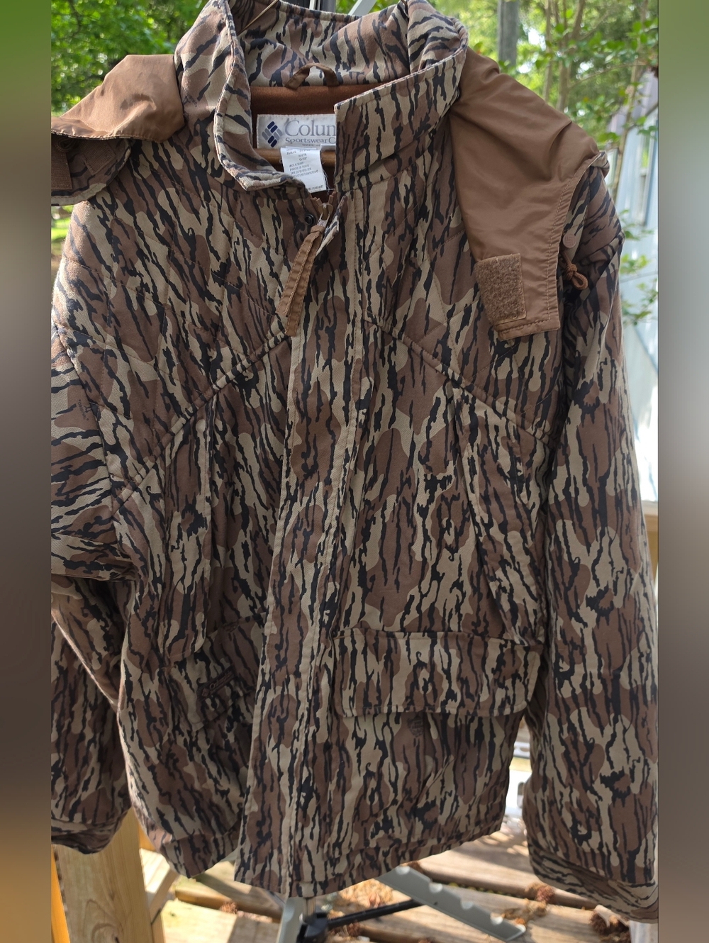 Vintage Columbia Omni Tech Camo Jacket Bottomland Parka Mens Xl Omnitech